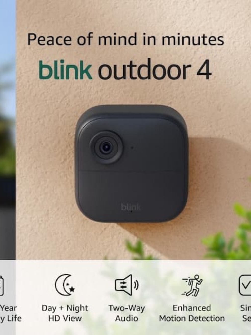 Blink Outdoor 4-Core-Wireless w/ 5-Cameras and Included Sync Module Core Black